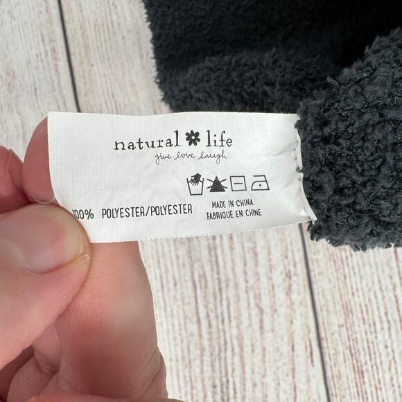 Natural Life Fuzzy Fleece Cropped Tank Top Sweater Womens Medium Gray - Picture 4 of 6